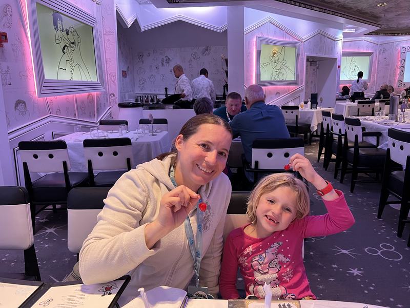 Kati and Mia at Animator's Palette on the Disney Wonder