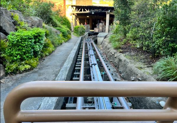 Getting to the exit of Expedition Everest roller coaster