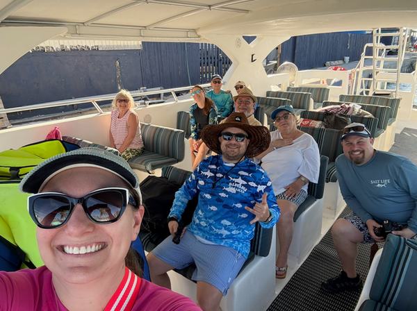 Family on the boat in Bimini
