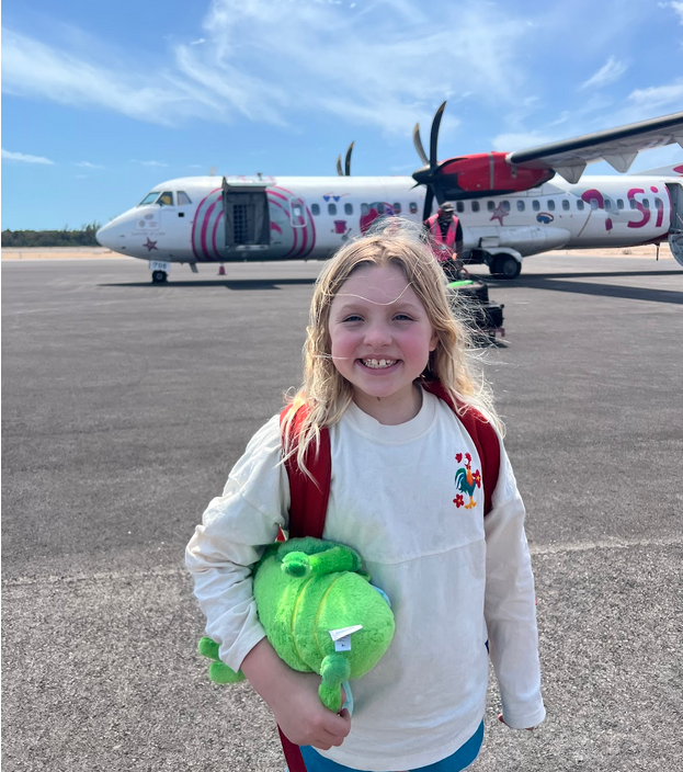 Mia arriving in Bimini