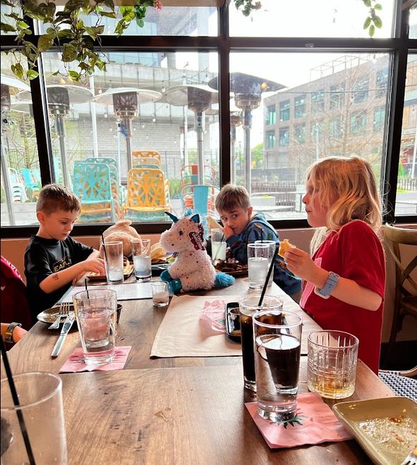 First day together getting some food in Atlanta