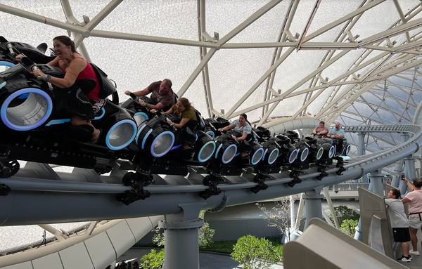 Tron roller coaster outside